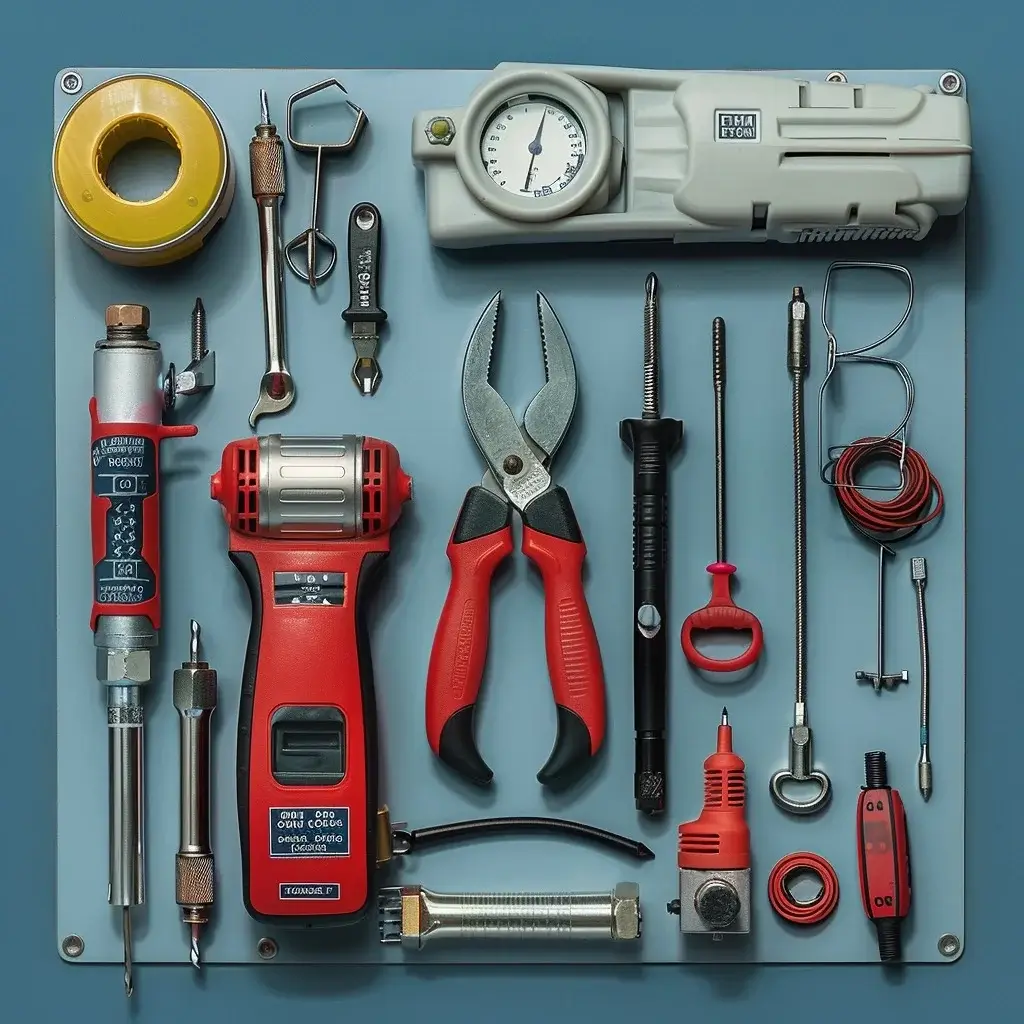verschiedene Arten von Werkzeugen, die ein Elektriker verwendet